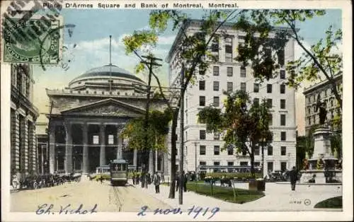 Ak Montreal Québec Kanada, Place d'Armes, Bank of Montreal