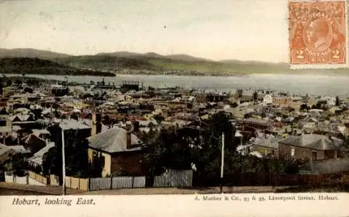 Ak Hobart Tasmanien Australien, Gesamtansicht