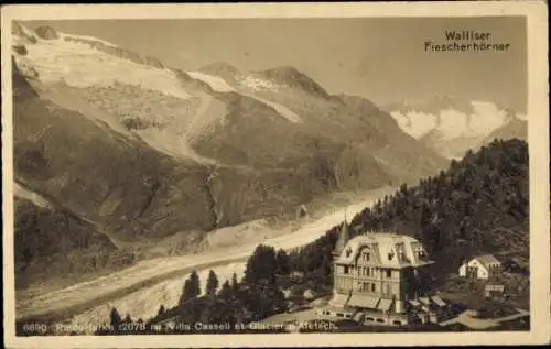 Ak Kanton Wallis Schweiz, Fiescherhörner, Aletschgletscher, Riederfurka