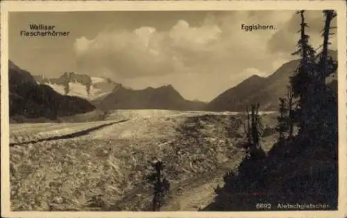 Ak Kanton Wallis, Aletschgletscher, Eggishorn, Fiescherhörner