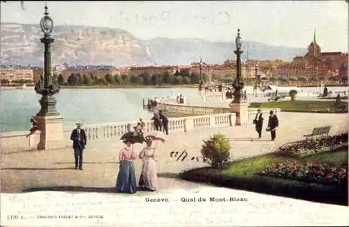 Ak Stadt Genf Schweiz, Quai du Mont-Blanc