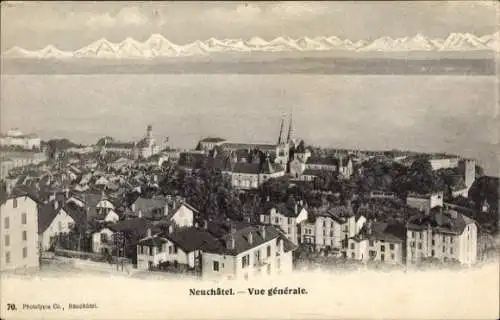 Ak Neuchâtel Neuenburg Stadt, Gesamtansicht