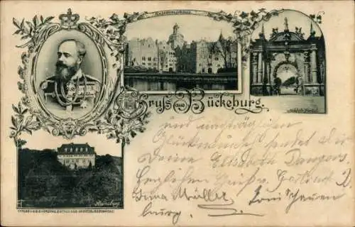 Ak Bückeburg im Kreis Schaumburg, Schloß, Fürst Georg Schaumburg Lippe