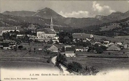 Ak Châtel Saint Denis Kanton Freiburg, Gesamtansicht, Le Moleson