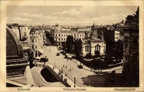 Ak București Bukarest Rumänien, Viktoriastraße, Zlatari Kirche
