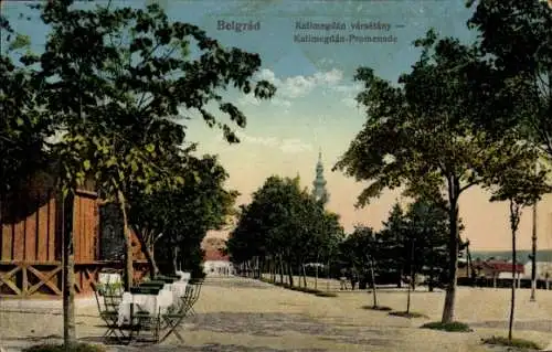 Ak Beograd Belgrad Serbien, Kalimegdan-Promenade