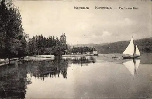 Ak Mammern Kanton Thurgau, Kuranstalt, Segelboot