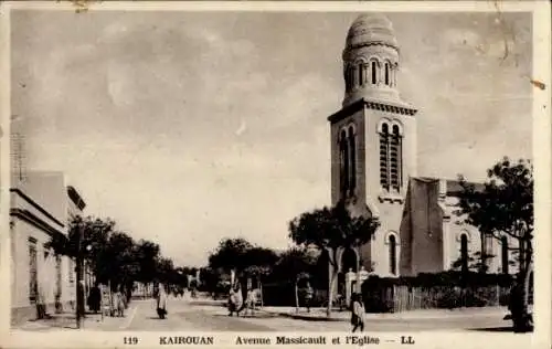 Ak Kairouan Tunesien, Avenue Massicault, L’Eglise