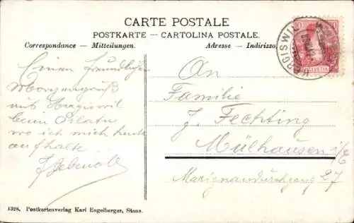 Ak Hergiswil Kt Nidwalden, Gesamtansicht, Pilatus