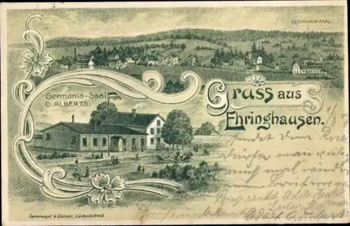 Litho Ehringhausen Halver in Westfalen, Germania-Saal, Panorama