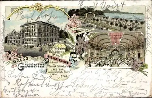 Litho Gößnitz in Thüringen, Central-Hotel, Innenansicht