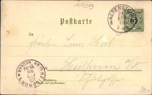 Litho Altensteig im Schwarzwald Württemberg, Stiftung zum Bruderhaus, Gasthof zur Traube