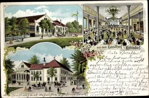 Litho Kohlsdorf Wurgwitz Freital in Sachsen ?, Gasthof, Innenansicht