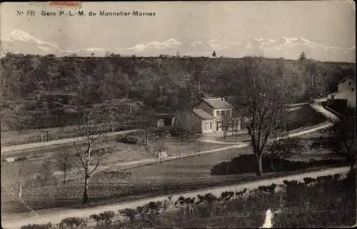 Ak Monnetier Mornex Haute Savoie, Bahnhof PLM