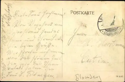 Ak Blomberg in Lippe, Wohltätigkeitsfest am 2. 10. 1909, maskierte Menschen