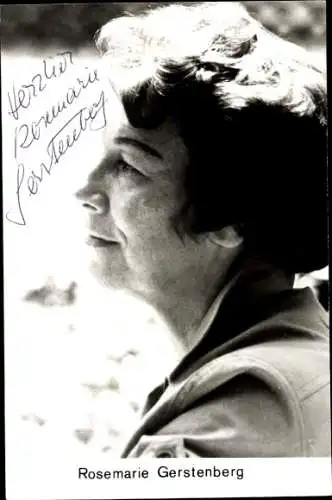 Ak Schauspielerin Rosemarie Gerstenberg, Portrait, Autogramm