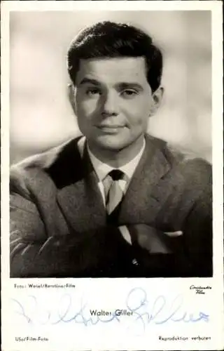 Ak Schauspieler Walter Giller, Portrait, Autogramm