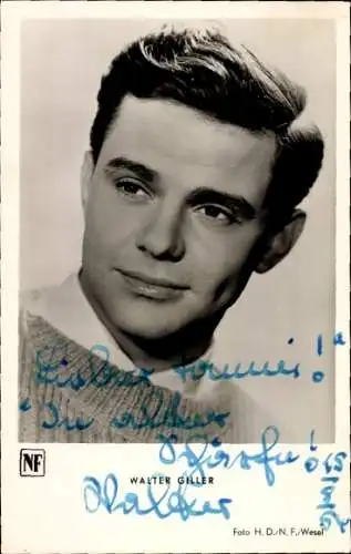Ak Schauspieler Walter Giller, Portrait, Autogramm