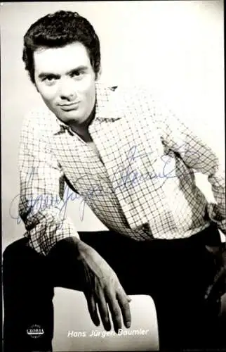 Ak Schauspieler Hans Jürgen Bäumler, Portrait, Autogramm, Eiskunstläufer