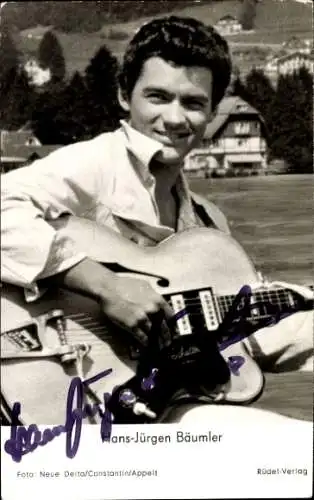 Ak Eiskunstläufer und Sänger Hans-Jürgen Bäumler, Portrait, Autogramm, Eiskunstläufer