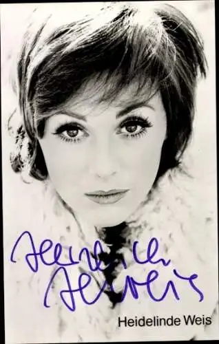 Ak Schauspielerin Heidelinde Weis, Portrait, Autogramm