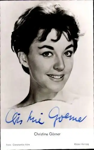 Ak Schauspielerin Christine Görner, Portrait, Autogramm