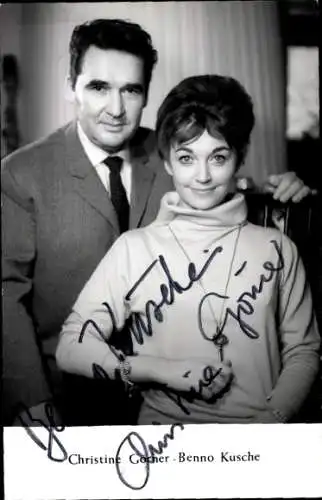 Ak Schauspielerin Christine Görner, Schauspieler Benno Kusche, Portrait, Autogramm