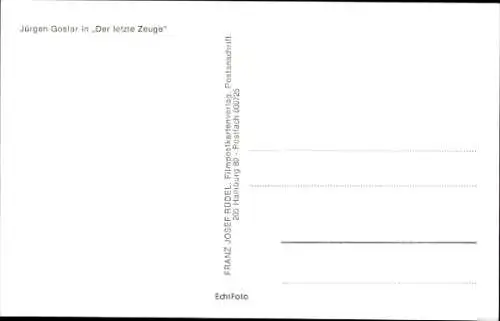 Ak Schauspieler Jürgen Goslar, Portrait, Autogramm, der letzte Zeuge