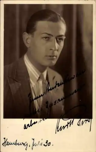 Ak Schauspieler Kurt Broj, Portrait, Autogramm