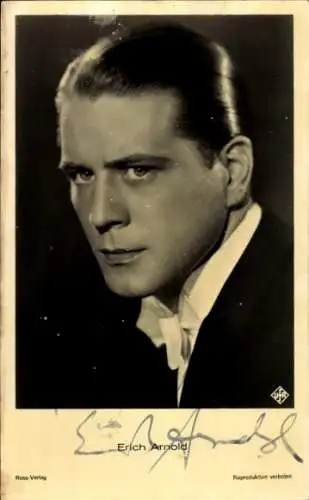 Ak Schauspieler Erich Arnold, Portrait, Autogramm