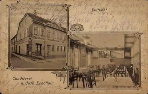 Ak Buttstädt in Thüringen, Konditorei Café Schollain, Gastzimmer