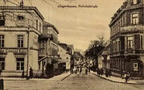 Ak Sangerhausen am Südharz, Bahnhofstraße, Konditorei, Restaurant Edmund Kolditz