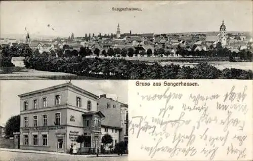 Ak Sangerhausen am Südharz, Gesamtansicht, Konditorei, Restaurant Edmund Kolditz