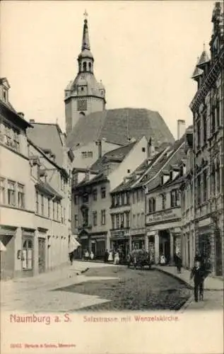 Ak Naumburg an der Saale, Salzstraße, Wenzelskirche