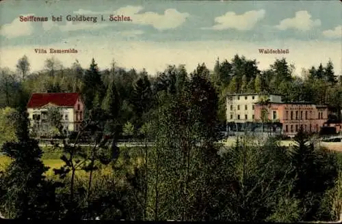 Ak Seiffenau Złotoryja Goldberg Schlesien, Villa Esmeralda, Waldschloss