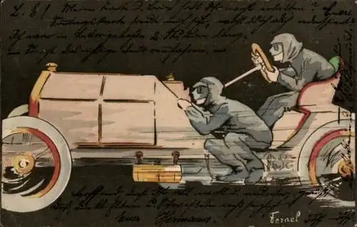 Künstler Ak Fernel, Rennwagen, Autorennen