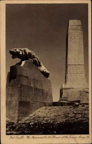 Ak Port Tewfik Suez Port Ägypten, Denkmal zu Ehren der indischen Armee 231