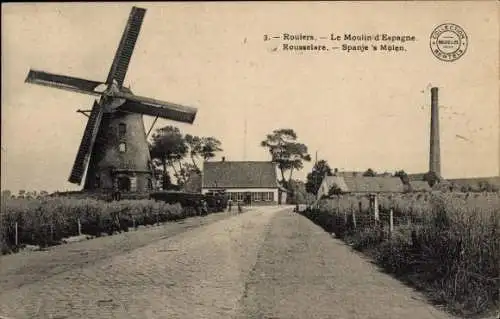 Ak Roeselare Roeselaere Rousselare Roulers Westflandern, Le Moulin d'Espagne