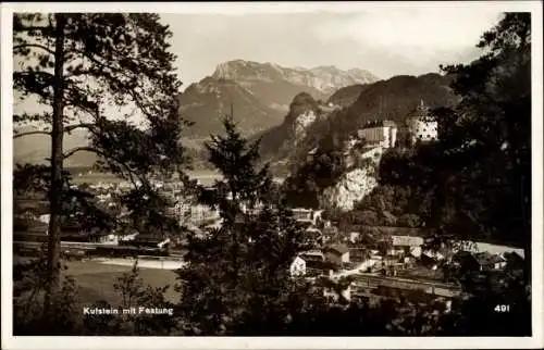 Ak Kufstein in Tirol, Panorama mit Festung