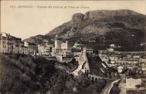 Ak Monaco, Fürstenpalast und Tête de Chien