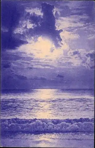 Ak Strandpartie am Meer, Wolken