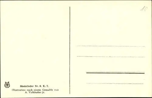 Lied Künstler Ak Volkhofen, Die Loreley, H. Heine, Rhein, Ich weiß nicht, was soll es bedeuten
