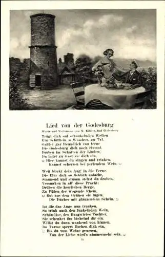 Studentika Lied Ak Lied von der Godesburg, M. Köhler