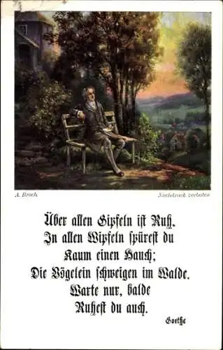 Gedicht Ak Broch, A., Über allen Gipfeln ist Ruh, Schriftsteller Johann Wolfgang von Goethe