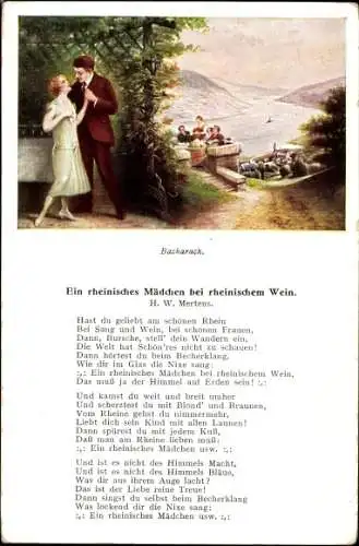 Lied Ak Bacharach, Ein rheinisches Mädchen bei rheinischem Wein, H. W. Mertens