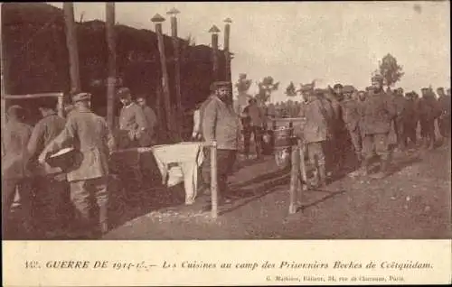 Ak-Krieg von 1914-1915, Küchen im Boche-Häftlingslager von Coetquidam