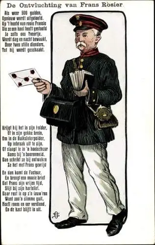 Ak Briefträger, Briefe, Brieftasche, Post