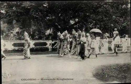 Ak Colombo Ceylon Sri Lanka, Mascarade Synghalaise