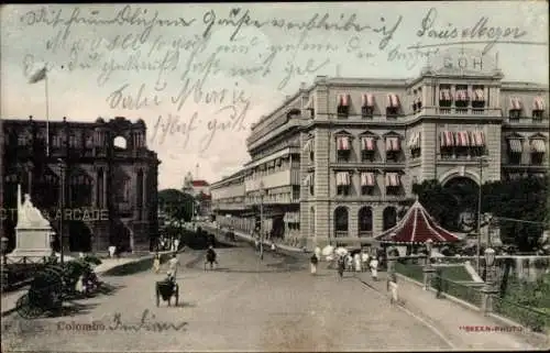 Ak Colombo Ceylon Sri Lanka, Straßenpartie, Passanten