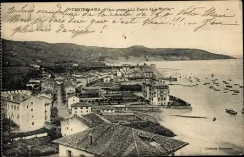 Ak Fuenterrabía Fuenterrabía Baskenland, Gesamtansicht des Viertels Marina